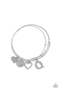 Paparazzi Making It INITIAL - Silver - Q Bracelet (with hearts)