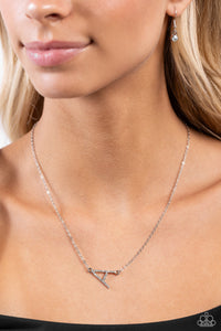 Paparazzi INITIALLY Yours - A - Multi Necklace (Iridescent)