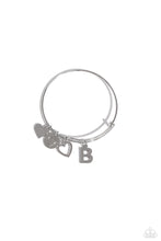 Load image into Gallery viewer, Paparazzi Making It INITIAL - Silver - B Bracelet (with hearts)
