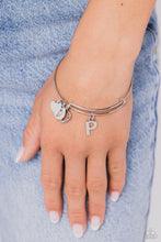 Load image into Gallery viewer, Paparazzi Making It INITIAL - Silver - P Bracelet (with hearts)
