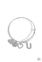 Load image into Gallery viewer, Paparazzi Making It INITIAL - Silver - U Bracelet (with hearts)
