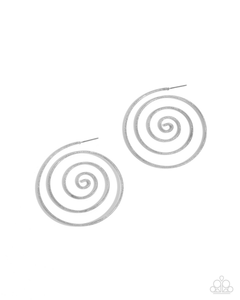Paparazzi Seize the Spiral - Silver Earrings