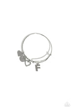 Load image into Gallery viewer, Paparazzi Making It INITIAL - Silver - F Bracelet (with hearts)
