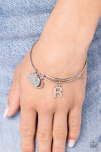 Load image into Gallery viewer, Paparazzi Making It INITIAL - Silver - R Bracelet (with hearts)
