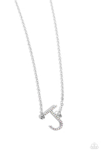 Paparazzi INITIALLY Yours - J - Multi Necklace (Iridescent)