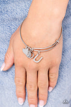 Load image into Gallery viewer, Paparazzi Making It INITIAL - Silver - U Bracelet (with hearts)
