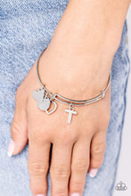 Load image into Gallery viewer, Paparazzi Making It INITIAL - Silver - T Bracelet (with hearts)
