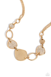 Paparazzi Asymmetrical Attention - Gold Necklace