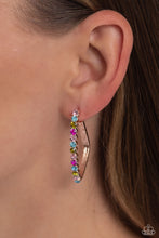 Load image into Gallery viewer, Paparazzi Triangular Tapestry - Rose Gold Earrings
