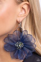 Load image into Gallery viewer, Paparazzi Cosmopolitan Chiffon - Blue Earrings
