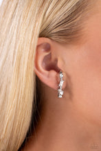 Load image into Gallery viewer, Paparazzi Sliding Shimmer - White Earrings
