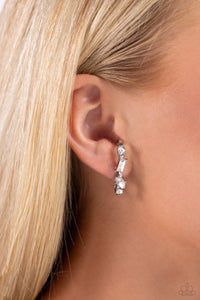 Paparazzi Sliding Shimmer - White Earrings