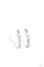 Load image into Gallery viewer, Paparazzi Sliding Shimmer - White Earrings
