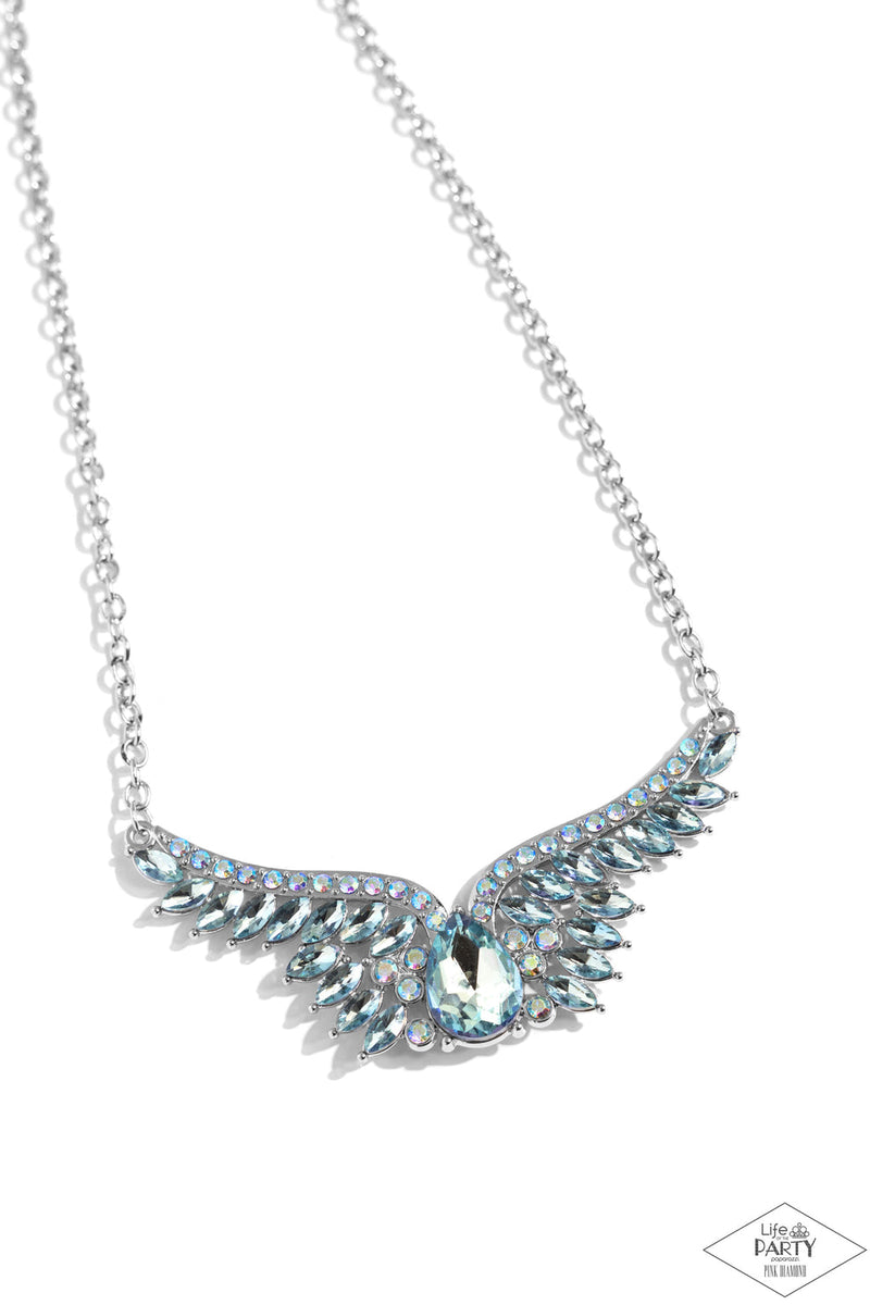 Paparazzi Smoldering Shimmer / Multi Necklace (Blue - Pink Diamond Exc ...