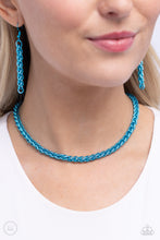 Load image into Gallery viewer, Paparazzi Braided Battalion - Blue Necklace (Choker)
