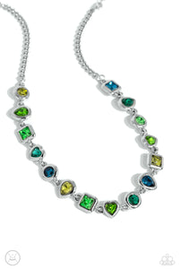 Paparazzi Abstract Admirer - Green Necklace & Paparazzi Actively Abstract - Green Bracelet Set