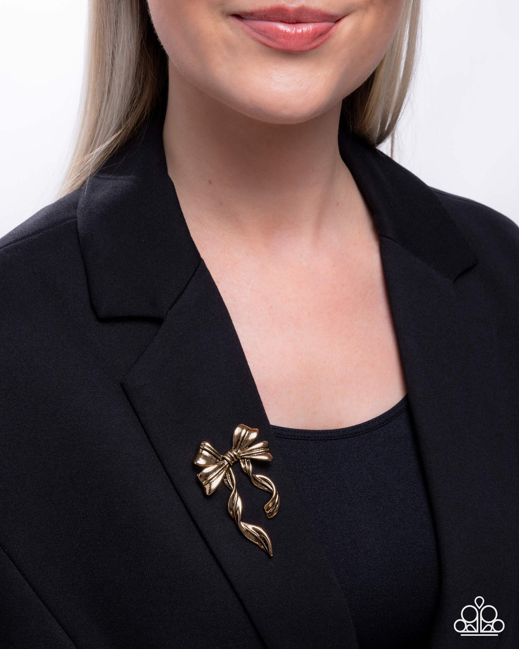 Paparazzi Bow Bonanza - Gold Brooch