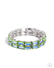 Load image into Gallery viewer, Paparazzi Symmetrical Statement - Green Bracelet
