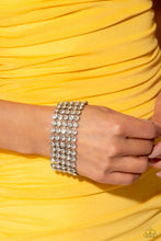 Load image into Gallery viewer, Paparazzi GLASSY Galley - White Bracelet (December 2023 Life Of The Party)

