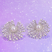 Load image into Gallery viewer, Paparazzi Fancy Fireworks - White Earrings (December 2023 Life Of The Party)
