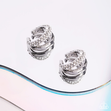 Load image into Gallery viewer, Paparazzi Sizzling Spotlight - White Earrings (Ear Cuffs)
