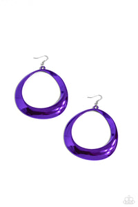 Paparazzi Asymmetrical Action - Purple Earrings