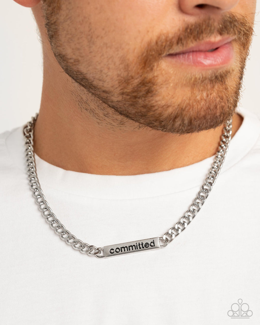 Paparazzi Fully Committed - Silver Necklace