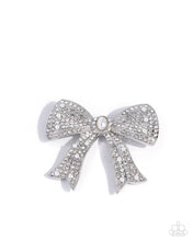 Load image into Gallery viewer, Paparazzi Bow Bravado - White Brooch

