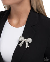 Load image into Gallery viewer, Paparazzi Bow Bravado - White Brooch
