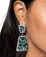 Load image into Gallery viewer, Paparazzi Glistening Gala - Green Earrings
