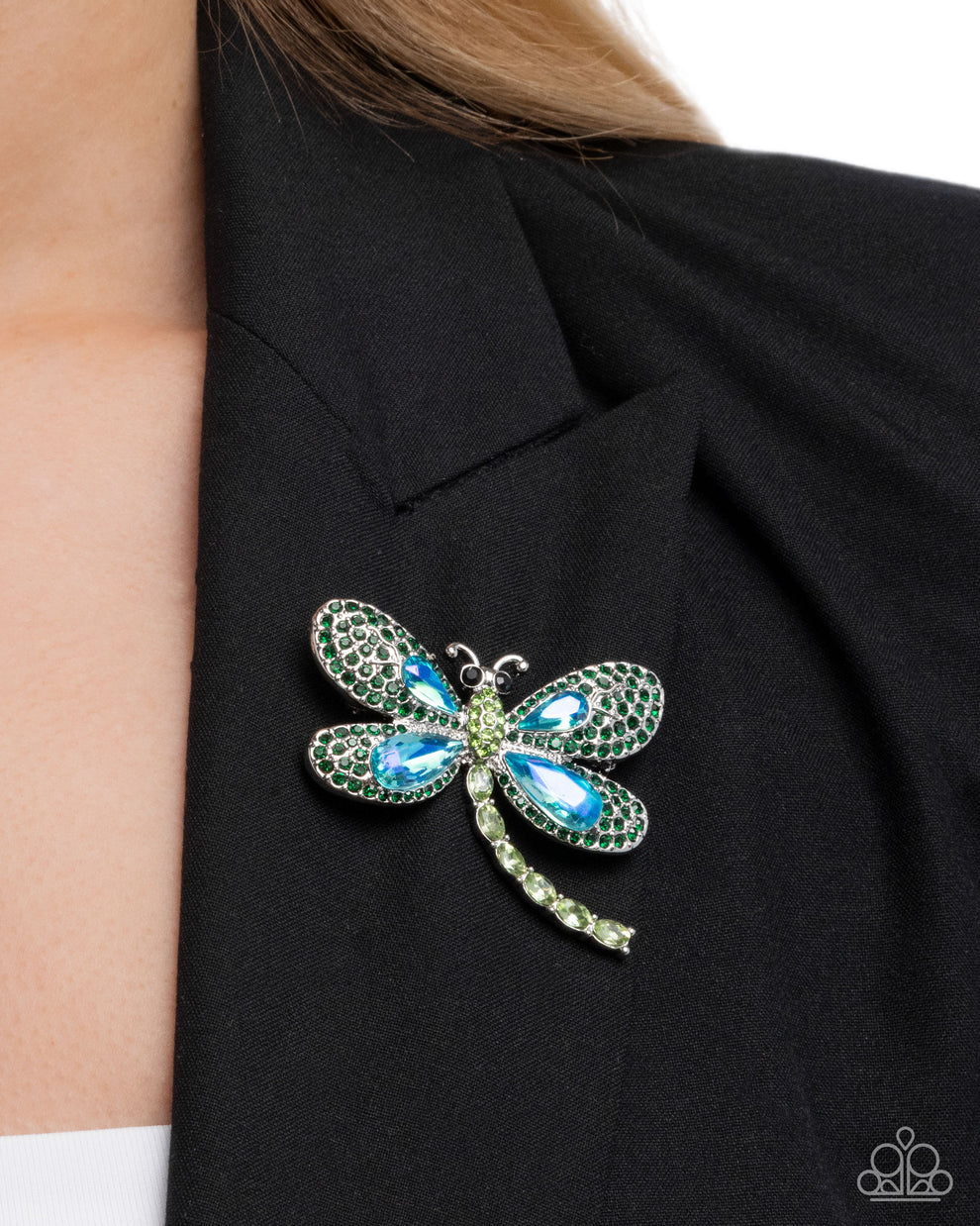 Paparazzi Divine Dragonfly - Green Brooch