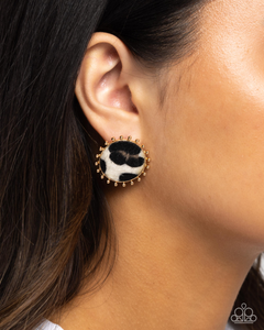 Paparazzi Cowhide Couture - Brown Earrings