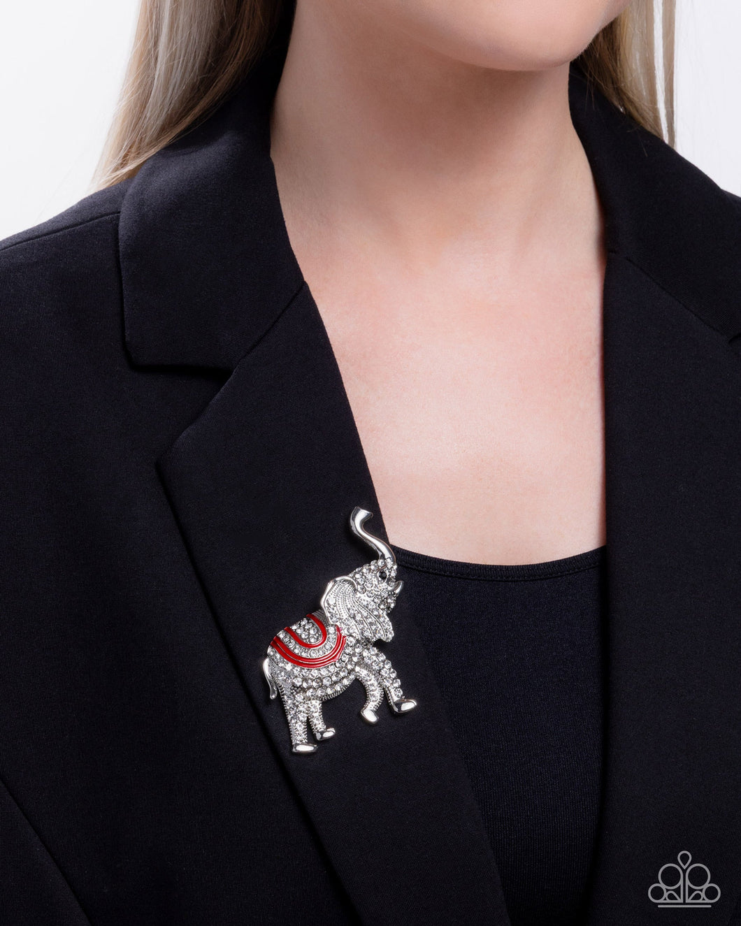 Paparazzi Elephant Embrace - Red Brooch