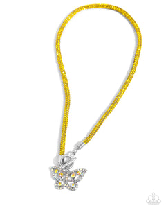 Paparazzi On SHIMMERING Wings - Yellow Necklace & Paparazzi Aerial Appeal - Yellow Bracelet Set