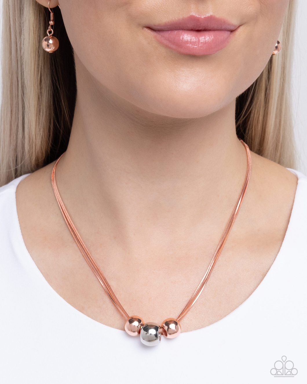 Paparazzi Beaming Beads - Copper Necklace