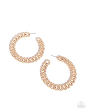 Load image into Gallery viewer, Paparazzi Interlocked Icing - Gold Earrings
