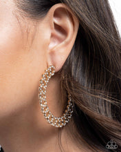 Load image into Gallery viewer, Paparazzi Interlocked Icing - Gold Earrings
