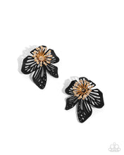Load image into Gallery viewer, Paparazzi Wonderland Wallflower - Black Earring
