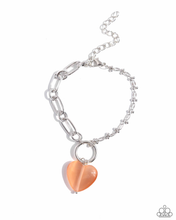 Load image into Gallery viewer, Definition of HEART - Orange Necklace &amp;  Paparazzi HEART Restoration - Orange Bracelet Set
