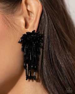 Paparazzi Congratulatory Charm - Black Earrings (June 2024 Life Of The Party)