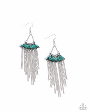 Load image into Gallery viewer, Paparazzi Fringe Feature - Green Earrings
