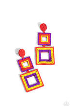 Load image into Gallery viewer, Paparazzi Seize the Squares - Red Earrings
