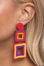 Load image into Gallery viewer, Paparazzi Seize the Squares - Red Earrings
