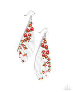 Paparazzi Picturesque Patchwork - Red Earrings