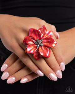 Paparazzi Platonic Petals - Red Ring