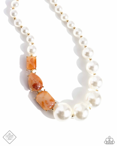 Paparazzi Marbled Moment - Orange Necklace (June 2024 Fashion Fix)