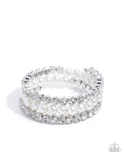 Load image into Gallery viewer, Paparazzi Grandiose Glitz - White Bracelet (2024 December Life Of The Party)
