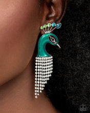 Load image into Gallery viewer, Paparazzi Pampered Peacock - Green Earrings (2024 December Life Of The Party)
