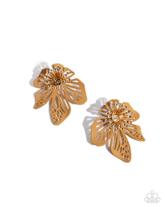 Paparazzi Wonderland Wallflower - Brown Earrings