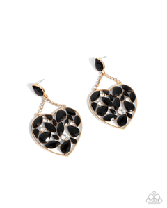 Paparazzi Glittery Gait - Black Earrings